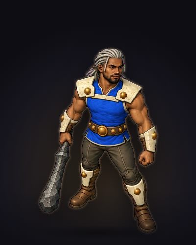 O Mago, herói do MVP Legends SRD Tactics, com a clava de pedra
